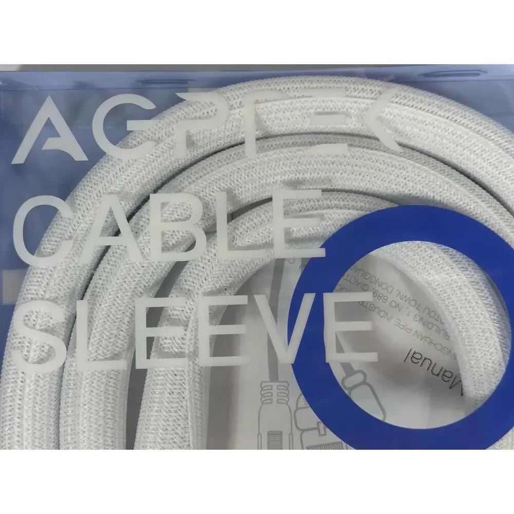 AGPTEK Cable Sleeve White‎ New in Package Adjustable Management Flame Retardant